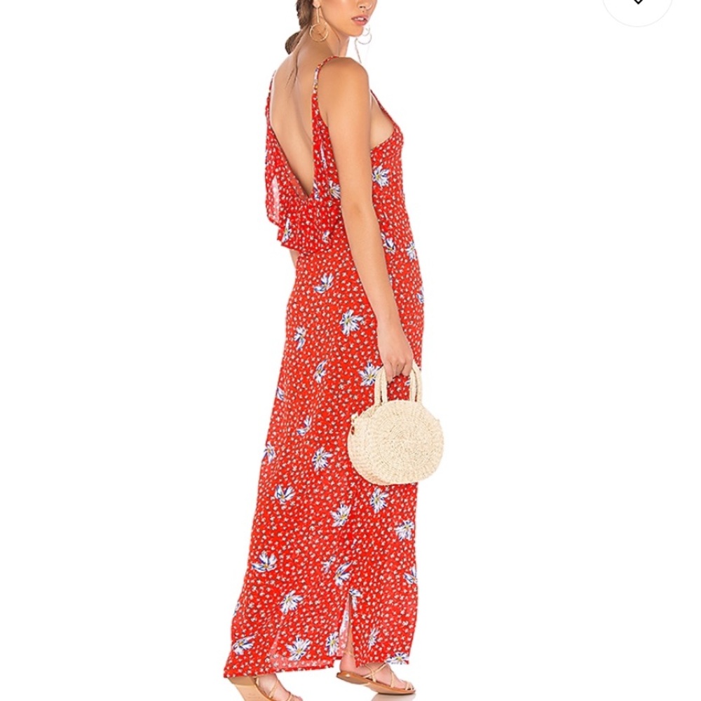 NWT Mila Dress in Red & Blue Floral - BEACH RIOT